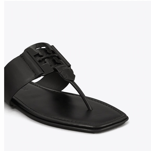 Tory Burch Black Logo Thong Sandal NIB - Picture 8 of 9